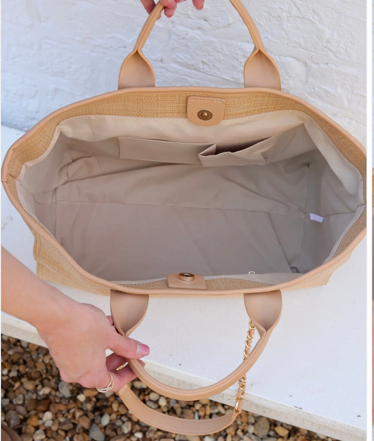 Melissa Tote Bag Natural Quilted