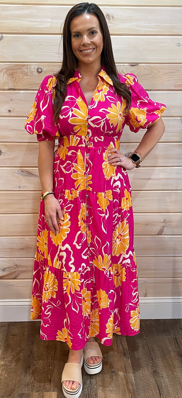 Ready for a Stroll Floral Midi Dress