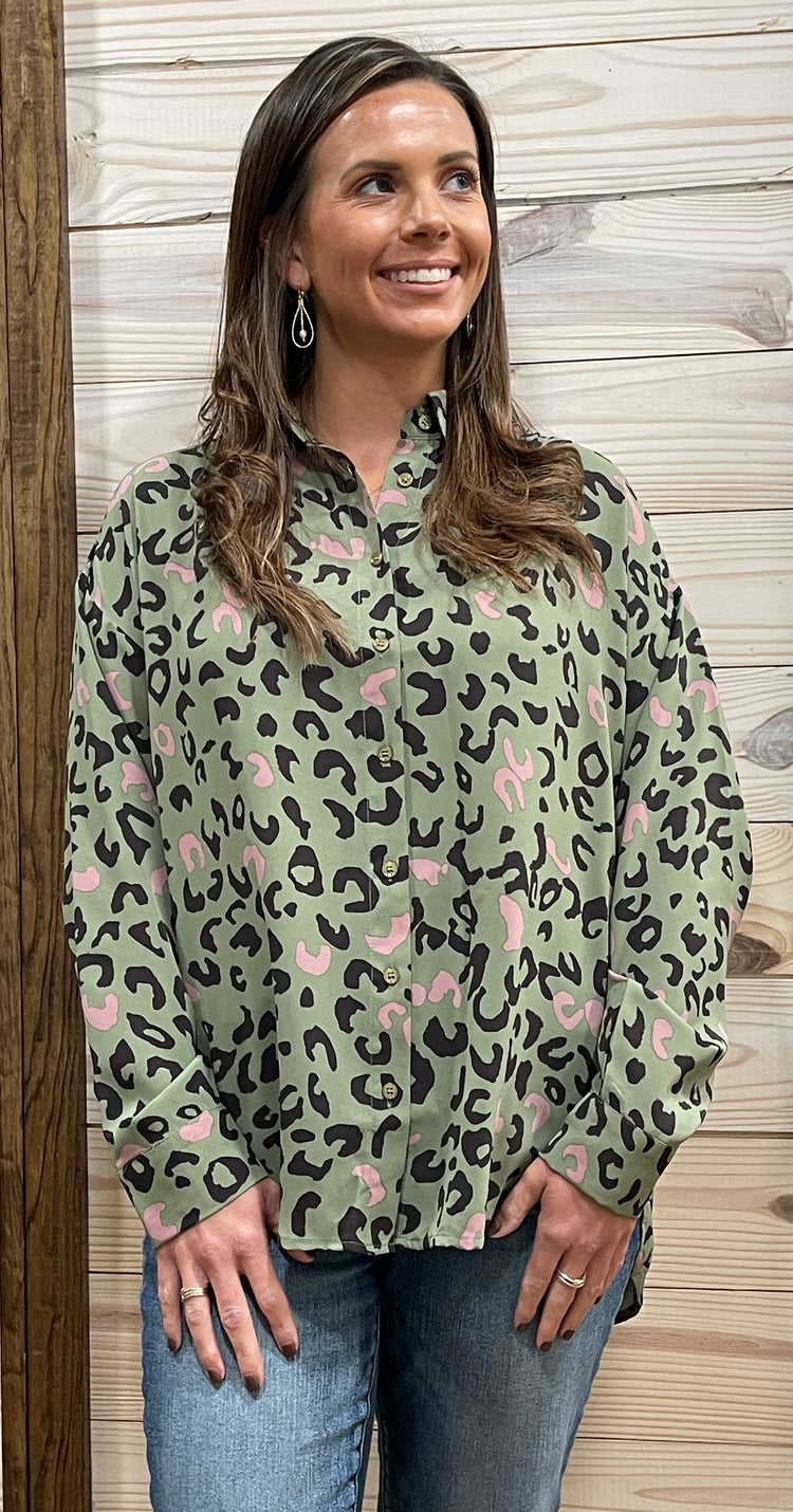 Wild For You Button Up Top