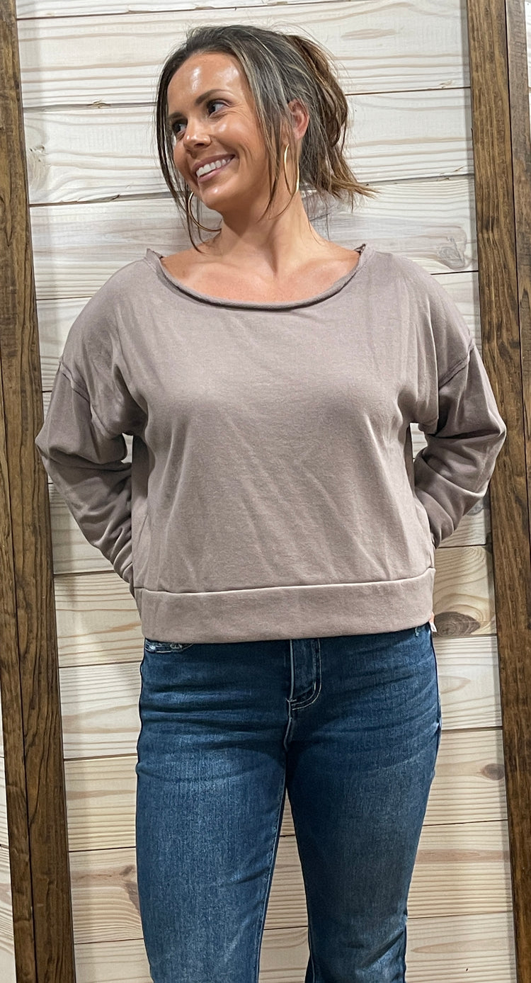 Hello Fall Top- Mocha