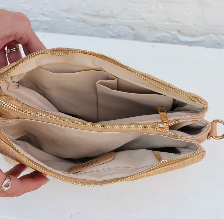 Ariana Crossbody Natural Quilted