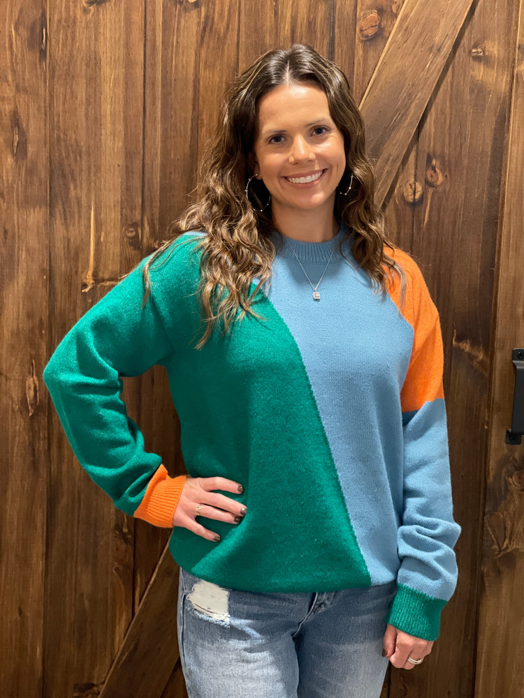 Curvy Colorblock Sweater