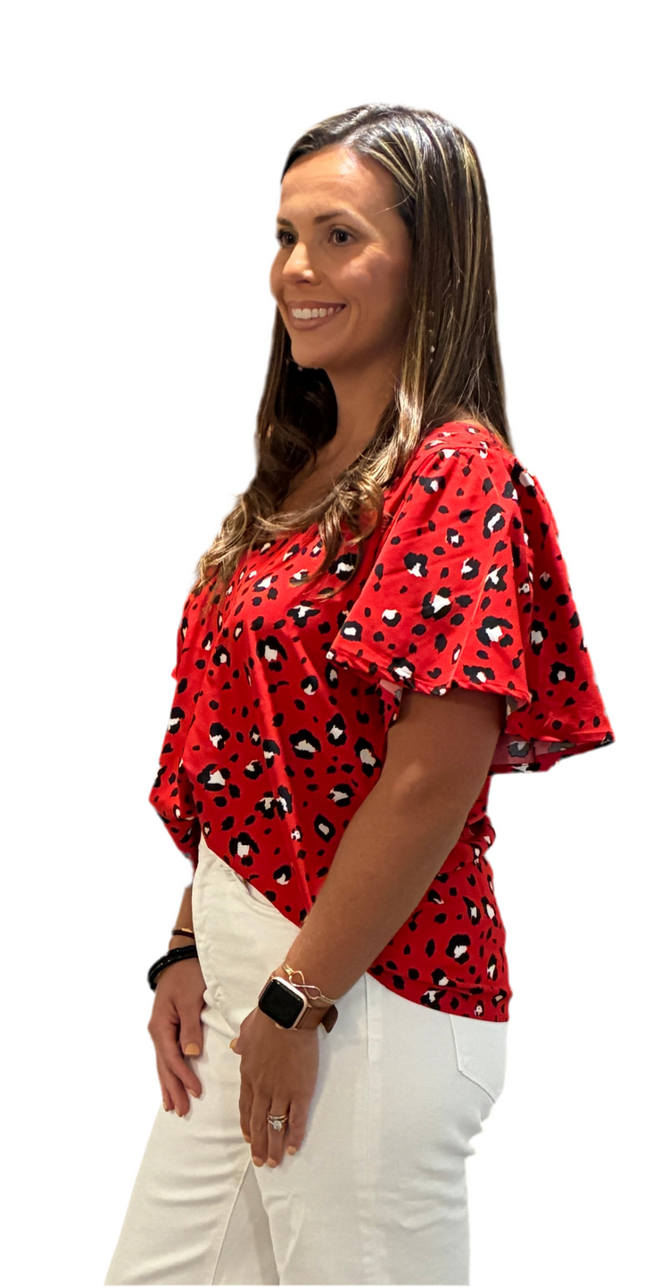 Paisley Top- Party Animal: Red & Black