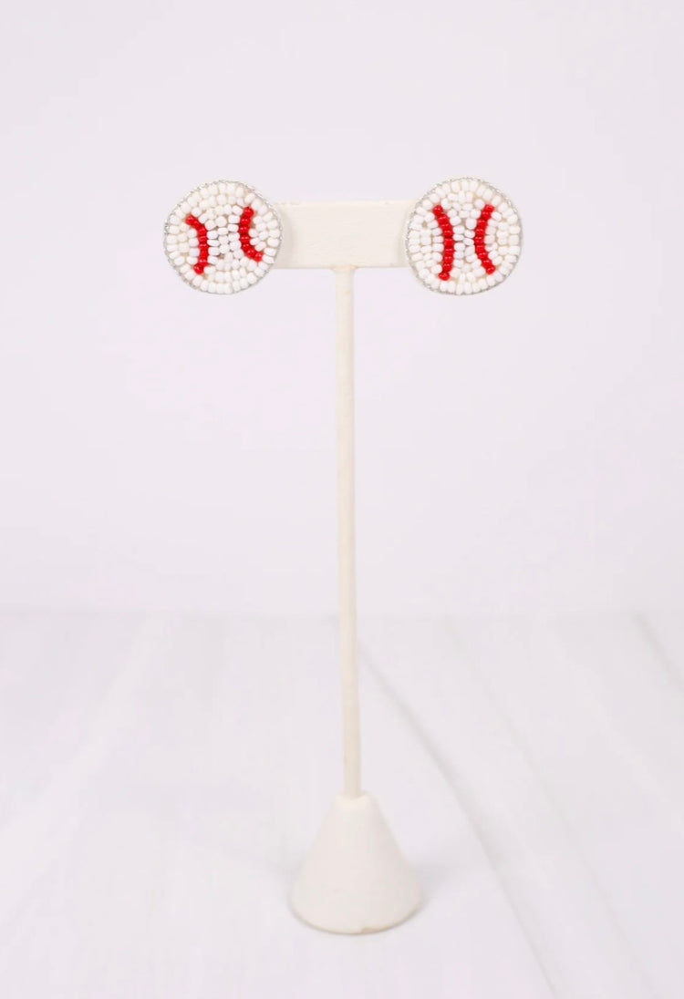 First Pitch Baseball Earrings