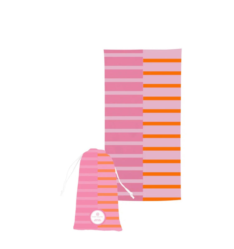 Colorblock Beach Towel: Pink + Orange