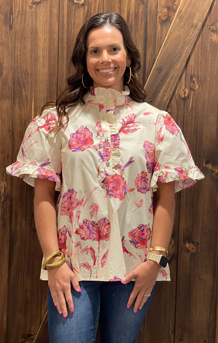 Fall Blooming Florals Top