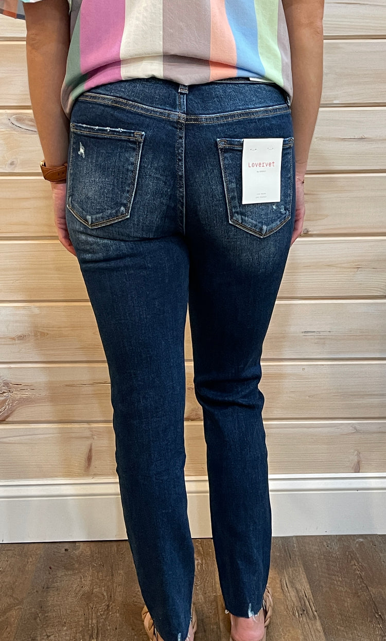 Vervet: High Rise Raw Hem Crop Skinny Jeans