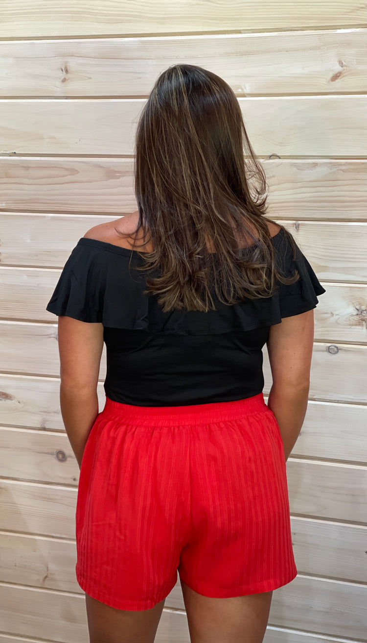 Off the Shoulder Bodysuit- Black