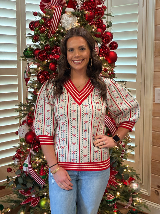 Faith in a Bow Sweater- Ivory