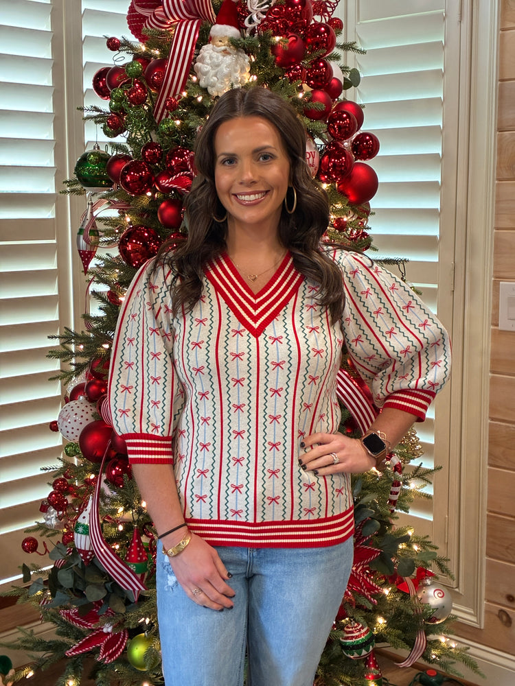 Faith in a Bow Sweater- Ivory