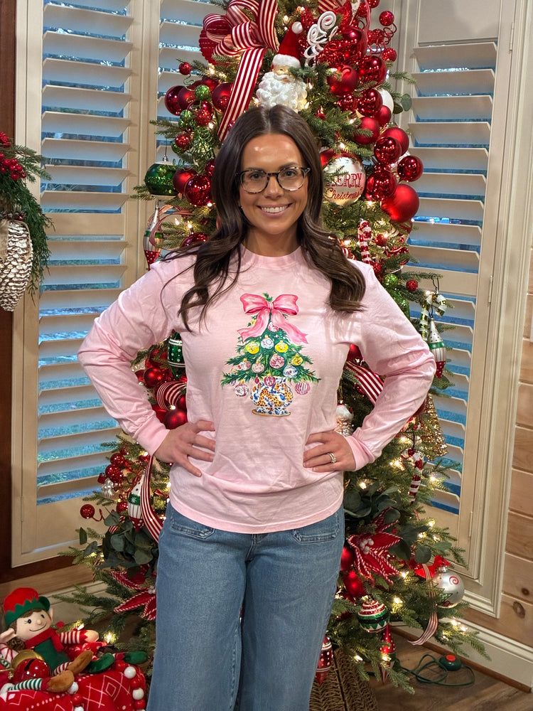 Chinoiserie Cheetah Christmas Tree Long Sleeve