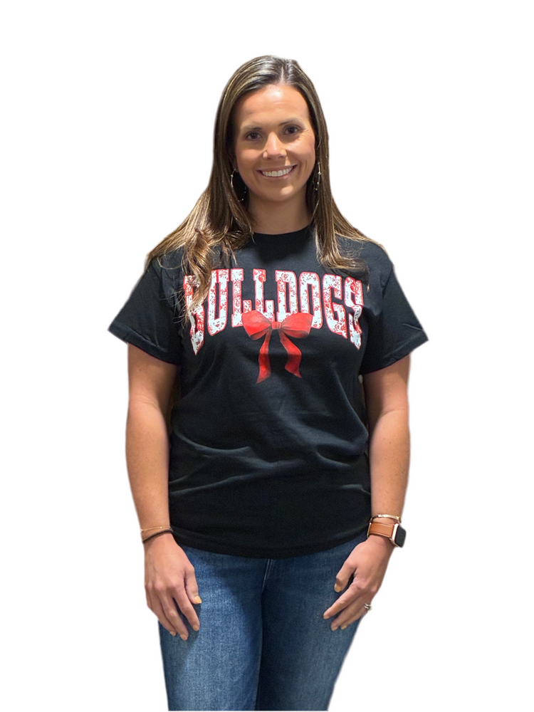 Chinoiserie Bulldogs Coquette Bow Tee
