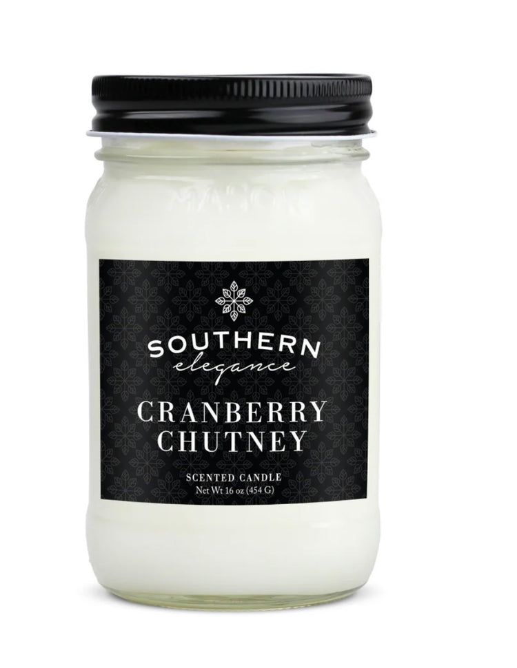 16oz. Mason Jar Candle: Cranberry Chutney