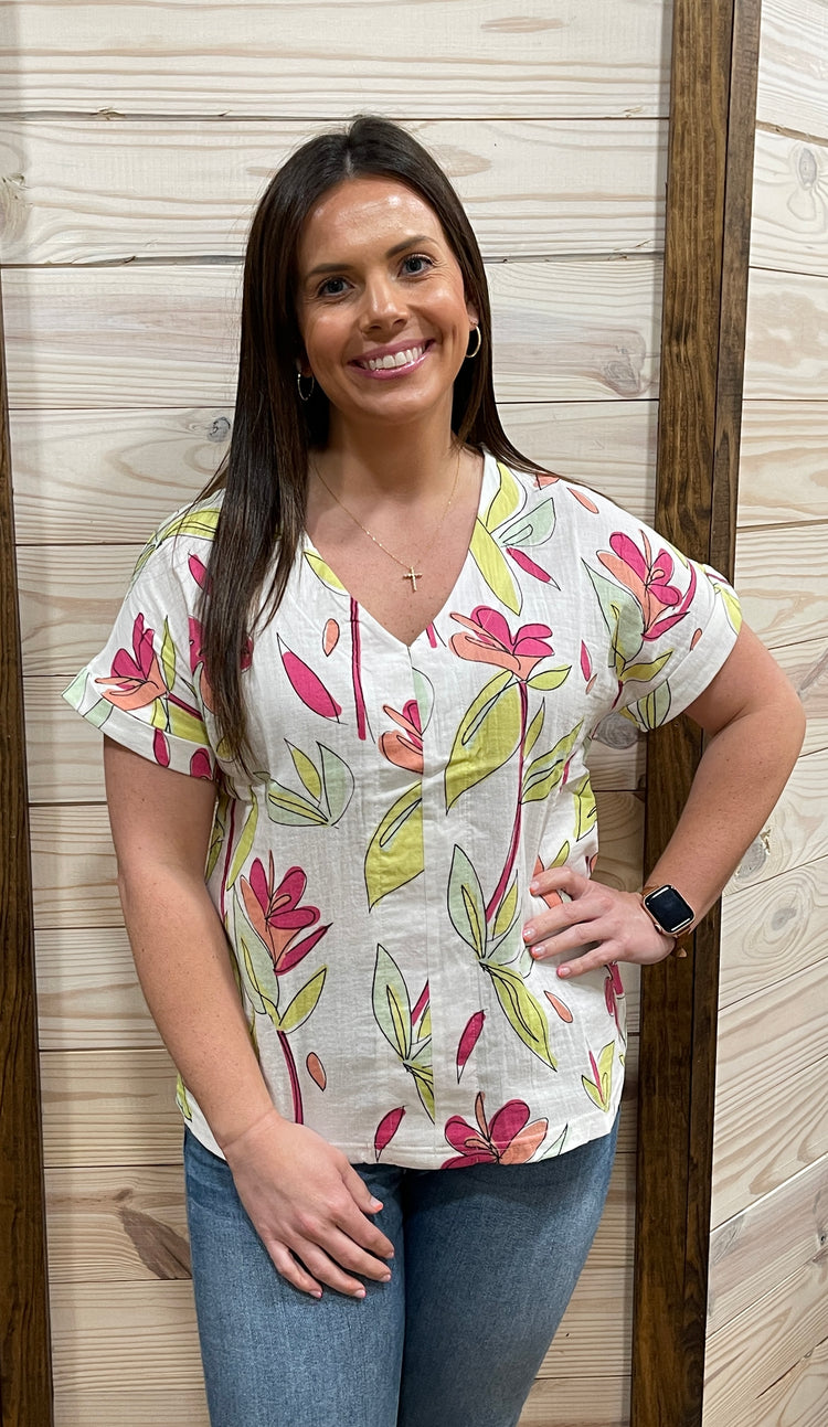 Harper Top- Fab Floral